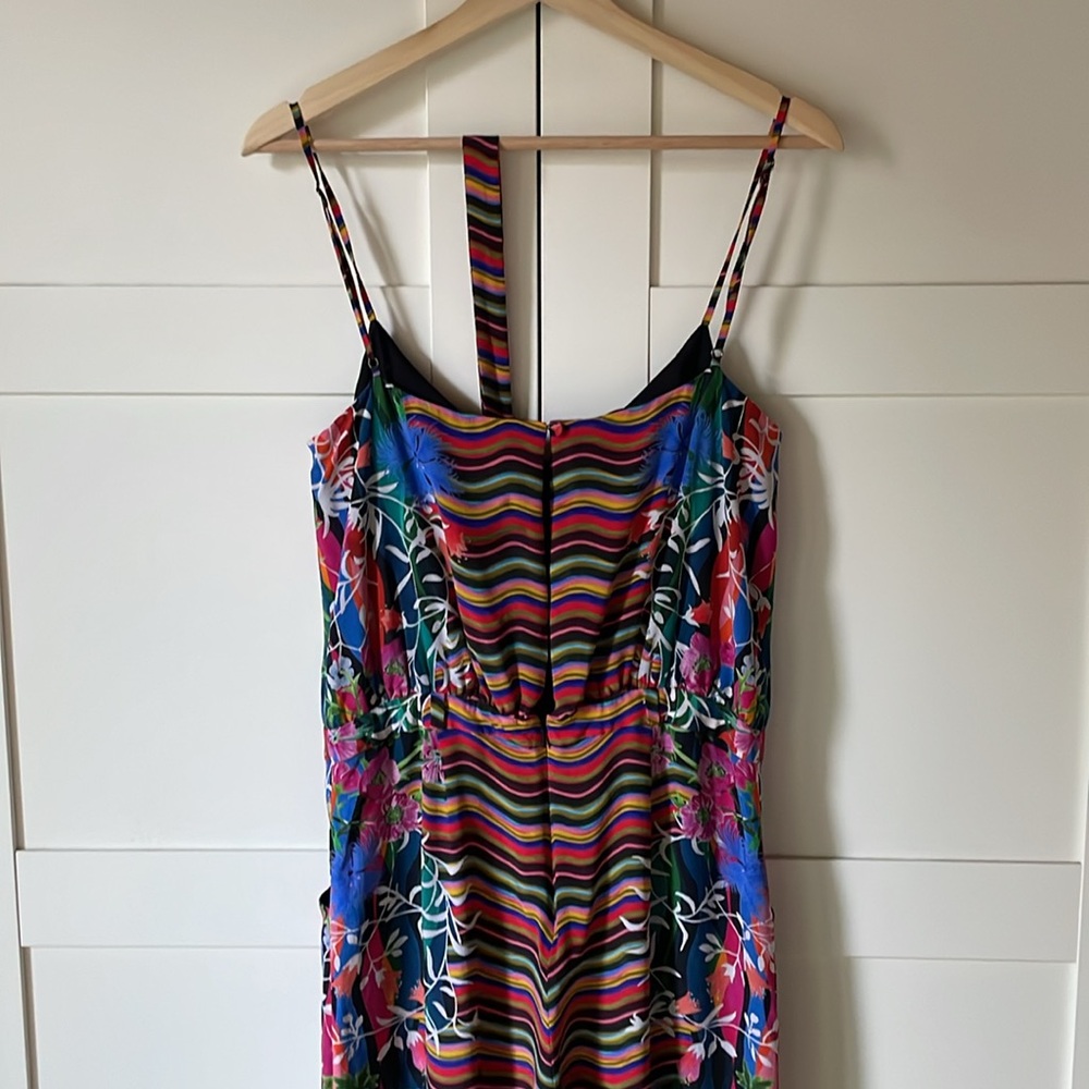 SALONI Loretta Jumpsuit in Meadow Silk Spaghetti Strap Colorful Floral - Picture 9 of 11